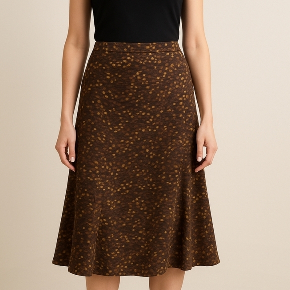 Axcess by Liz Claiborne Drapey A-line skirt in rich shades of brown Size 10 - Picture 1 of 5